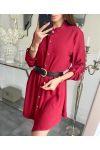 KLEID HEMD GESCHNITTEN HAT TASTEN 7993 BORDEAUX