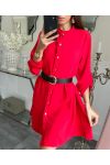 KLEID HEMD GESCHNITTEN HAT TASTEN 7993 ROT