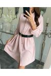 KLEID HEMD GESCHNITTEN HAT TASTEN 7993 ROSE