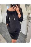 ROBE 2 POCHES + COLLIER OFFERT 5417 NOIR