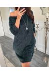 ROBE 2 POCHES + COLLIER OFFERT 5417 GRIS BLEU 