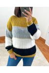 PULLOVER MULTICOLOR LUREX A07 mosterd