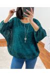 ELASTIC BASE SWEATER + NECKLACE 3680 GREEN