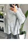 PULLOVER COL ROULE A934 GRIS