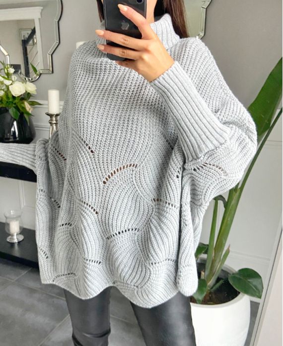 PULLOVER A COLLO ALTO A934 GRIGIO