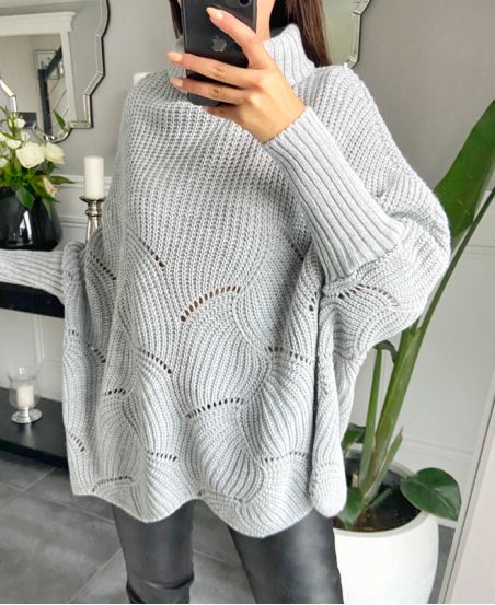 PULLOVER A COLLO ALTO A934 GRIGIO