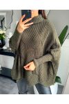 PULLOVER COLLARE ROULE A934 VERDE MILITARE