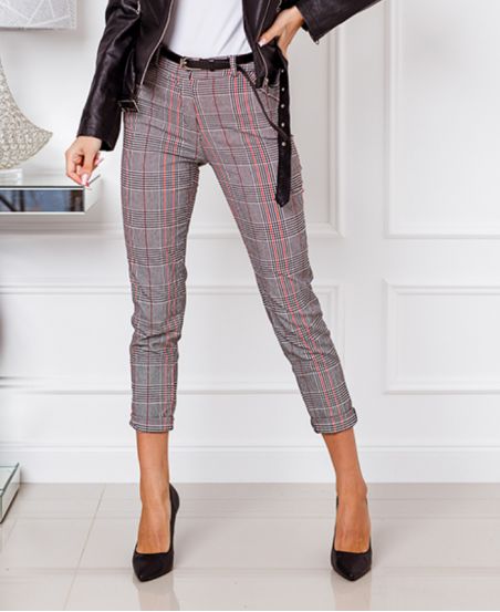 PACK 5 PLAID PANTS 18608 BURGUNDY