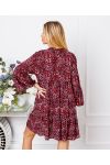 LEOPARD EVASEE DRESS 18803I2 BURGUNDY