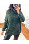 PULLOVER TURTLENECK TWISTED A100 MILITARY GREEN