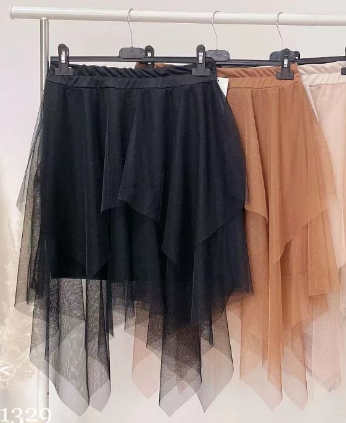 FRILLY TULE ROKKEN CAMEL 21329 www.grossiste pret a porter
