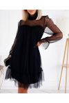 ROBE DE SOIREE TULLE NOIR 21326