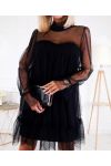 ROBE DE SOIREE TULLE NOIR 21326