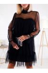 ROBE DE SOIREE TULLE NOIR 21326