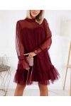 ROBE DE SOIREE TULLE BORDEAUX 21326