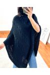 CAPE PONCHO MAILLE TORSADE A101 NOIR