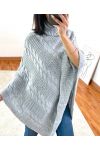 CAPE PONCHO RITORTO MAGLIA A101 GRIGIO