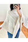 CAPE PONCHO MAILLE TORSADE A101 BEIGE