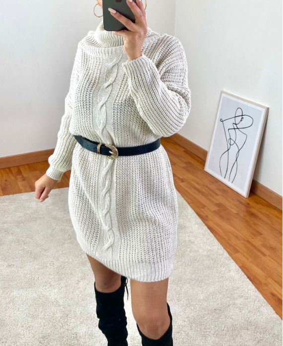 LONG TWISTED SWEATER 1020 BEIGE