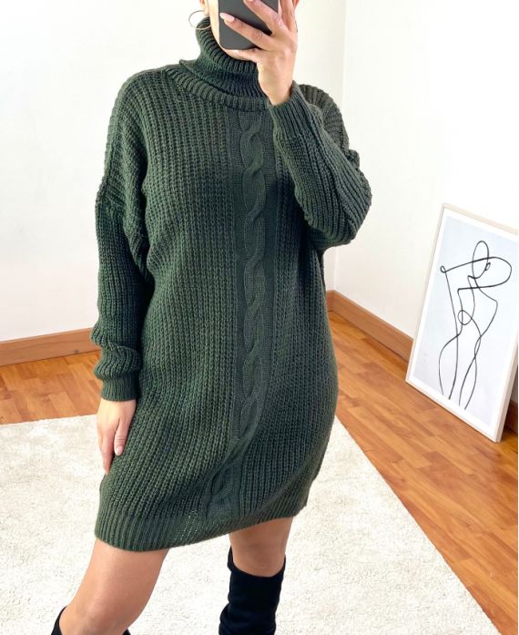 LONG TWISTED SWEATER 1020 MILITARY GREEN