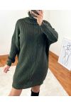 PULL LONG TORSADE 1020 VERT MILITAIRE