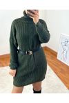 LONG TWISTED SWEATER 1020 MILITARY GREEN