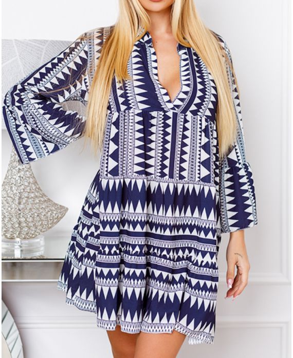 ROBE AZTEQUE EVASEE 18803 BLEU MARINE