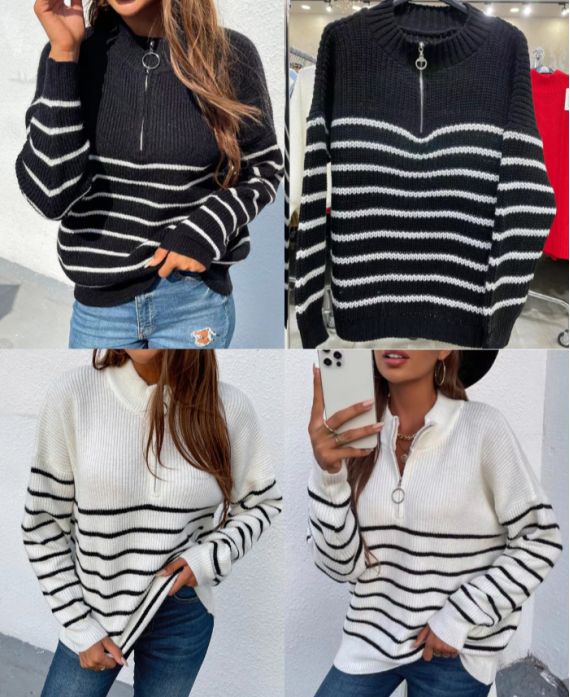 PACK 2 STRIPED SWEATERS ZIP 5122