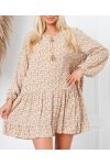 FLOWING TUNIC WITH TASSELS 8246 BEIGE