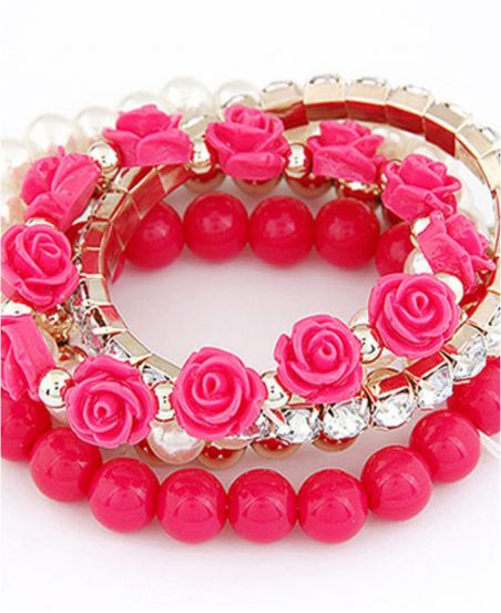 PULSERA SIMPLE MULTICAPA A45100 CIRUELA ROJA
