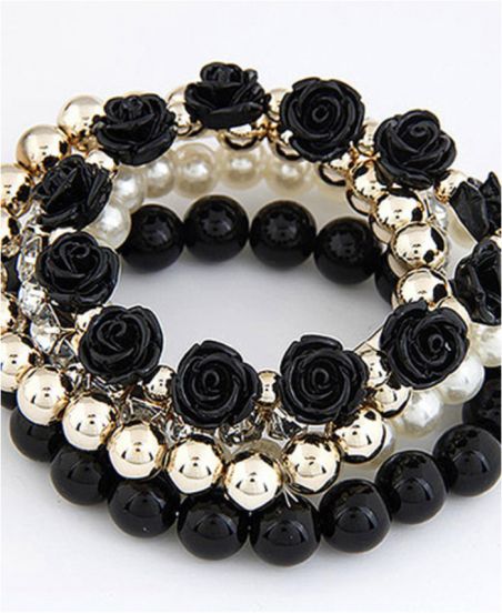 MEHRSCHICHTIGES einzelnes ARMBAND a45102 SCHWARZ