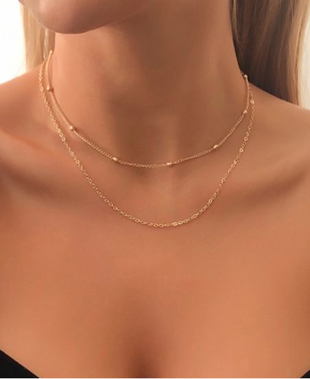 COLLIER DOUBLE CHAINE 1121 GOLDEN