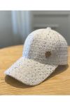 Biała czapka z cekinami 1169