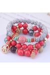 MULTILAYER BRACELET WITH PENDANT 1158 FUSHIA