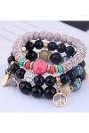 BRACELET MULTICOUCHE A PENDENTIF 1158 NOIR