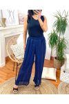 PLEATED TROUSERS 22380 NAVY BLUE