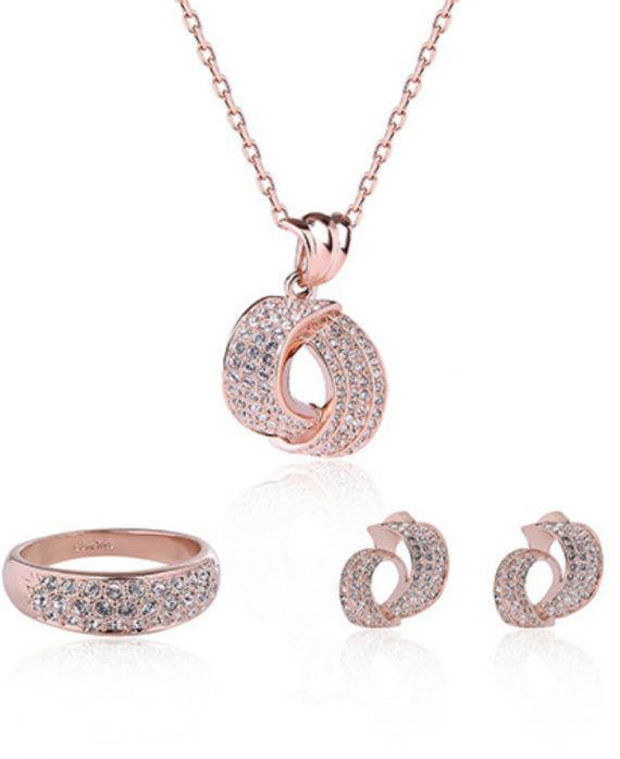 CONJUNTO DE JOYAS DE ORO ROSA