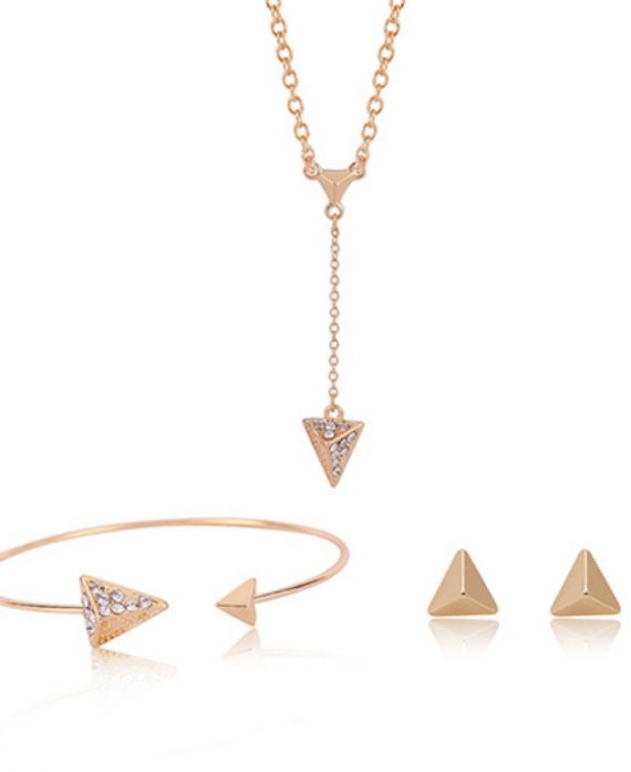 ENSEMBLES DE BIJOUX EN TRIANGLE COULEUR OR