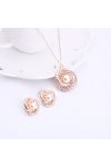 ROSE GOLD PEARL EMBELLISHED JEWELRY SET