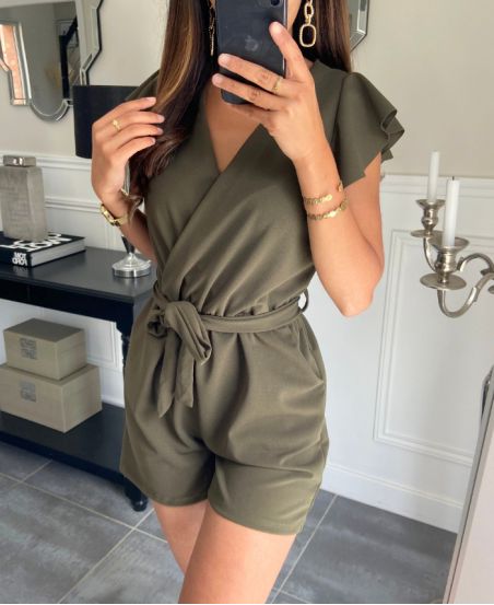 JUMPSUIT SHORTS 7883 MILITARY GREEN