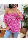 TOP PRINTS DENUDED SHOULDERS 1815 FUSHIA