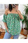 TOP OFF SHOULDER PRINT 1815 ZIELONY