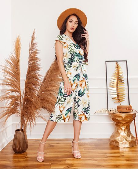 FLORAL JUMPSUIT 1089 WHITE