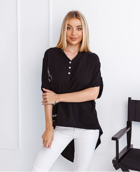 BLOUSE ECRITURES 6751 BLACK