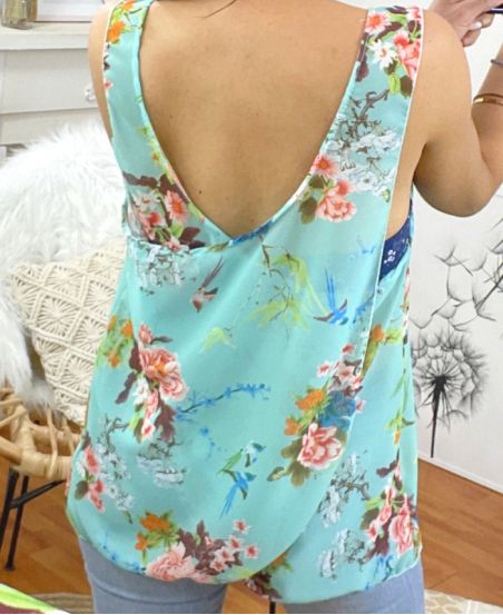 PACK 2 TOPS FLOWER BACK CROSS 9742 GREEN
