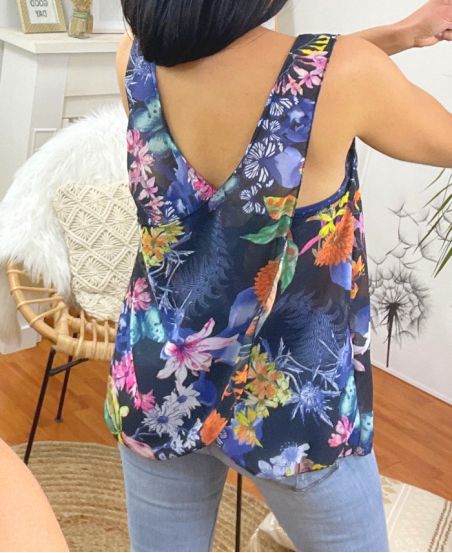 PACK 2 TOPS FLOWER BACK CROSS 9742 BLACK