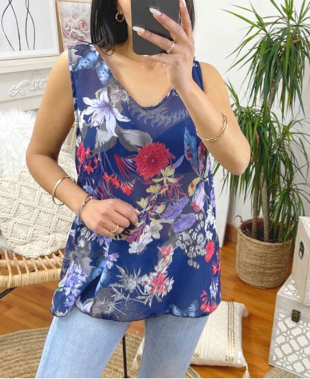 PACK 2 TOPS FLOWER BACK CROSS 9742I2 BLACK