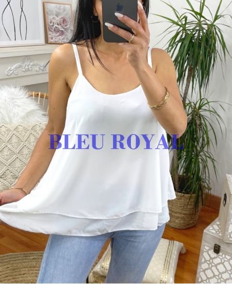 SHEER TOP WITH STRAPS 5881 ROYAL BLUE
