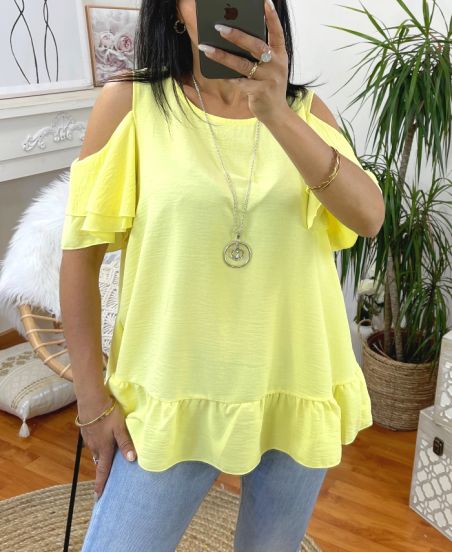 TOP SHOULDERS DENUDEES + NECKLACE M5 YELLOW