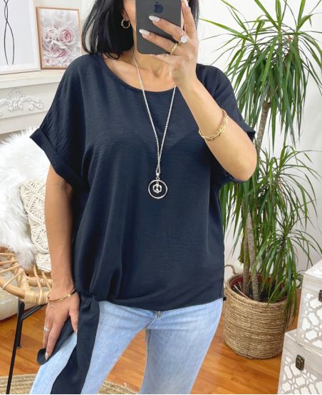 TIE TOP + NECKLACE M6 BLACK